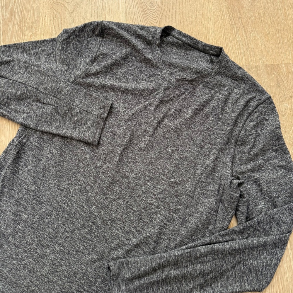 Lululemon Surge‎ Warm Long Sleeve Shirt Mens XL Grey Space Dye Performance